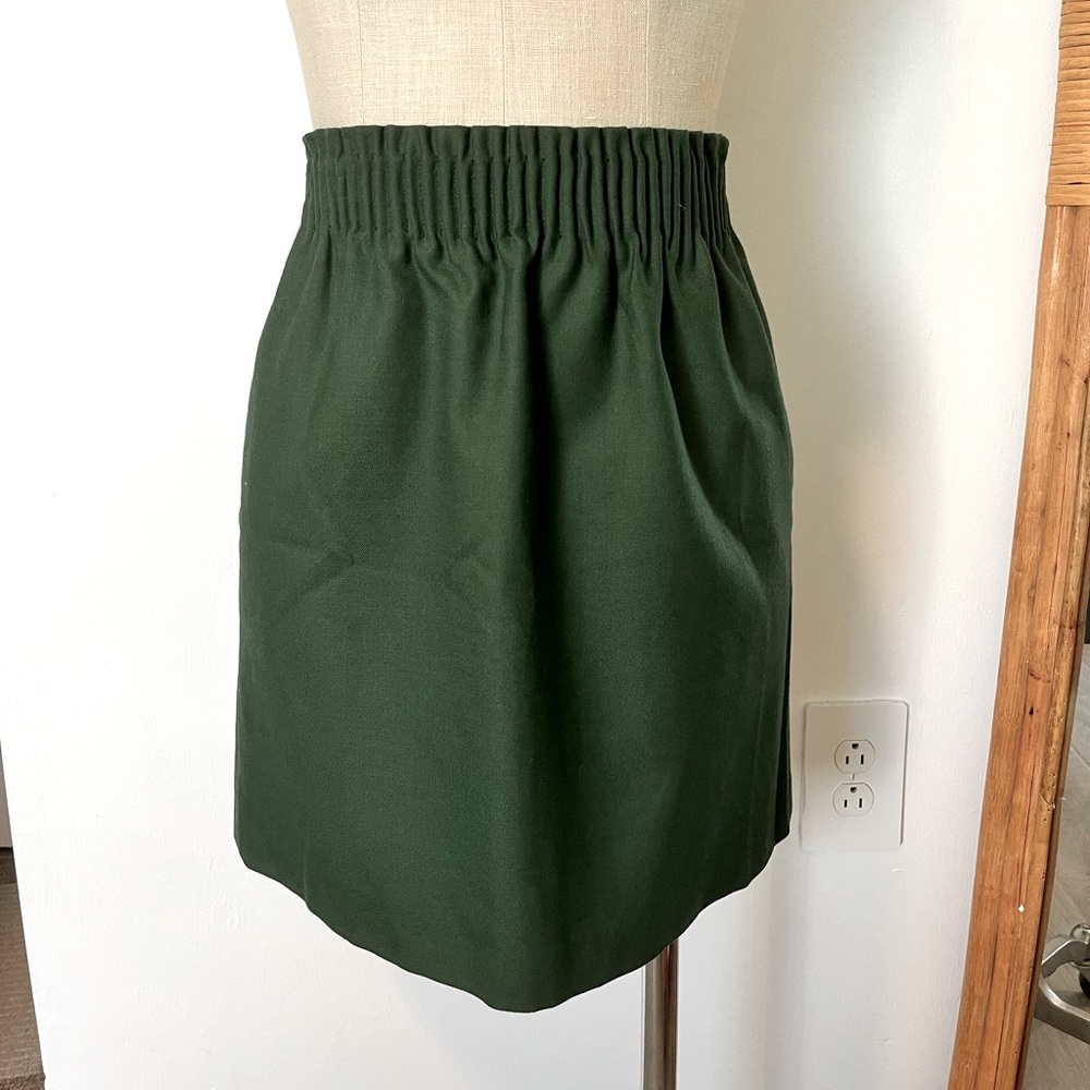 J.Crew Green Wool Blend High Waist Mini Skirt
